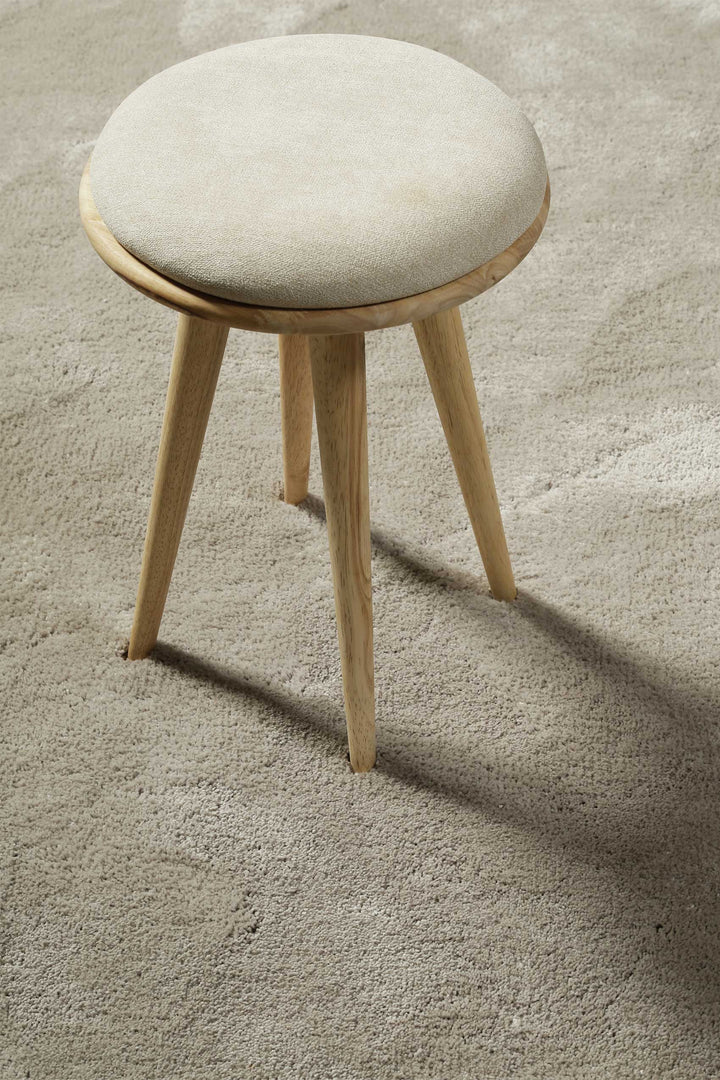 Pisa Teppich hellgrau creme Hochflor rund