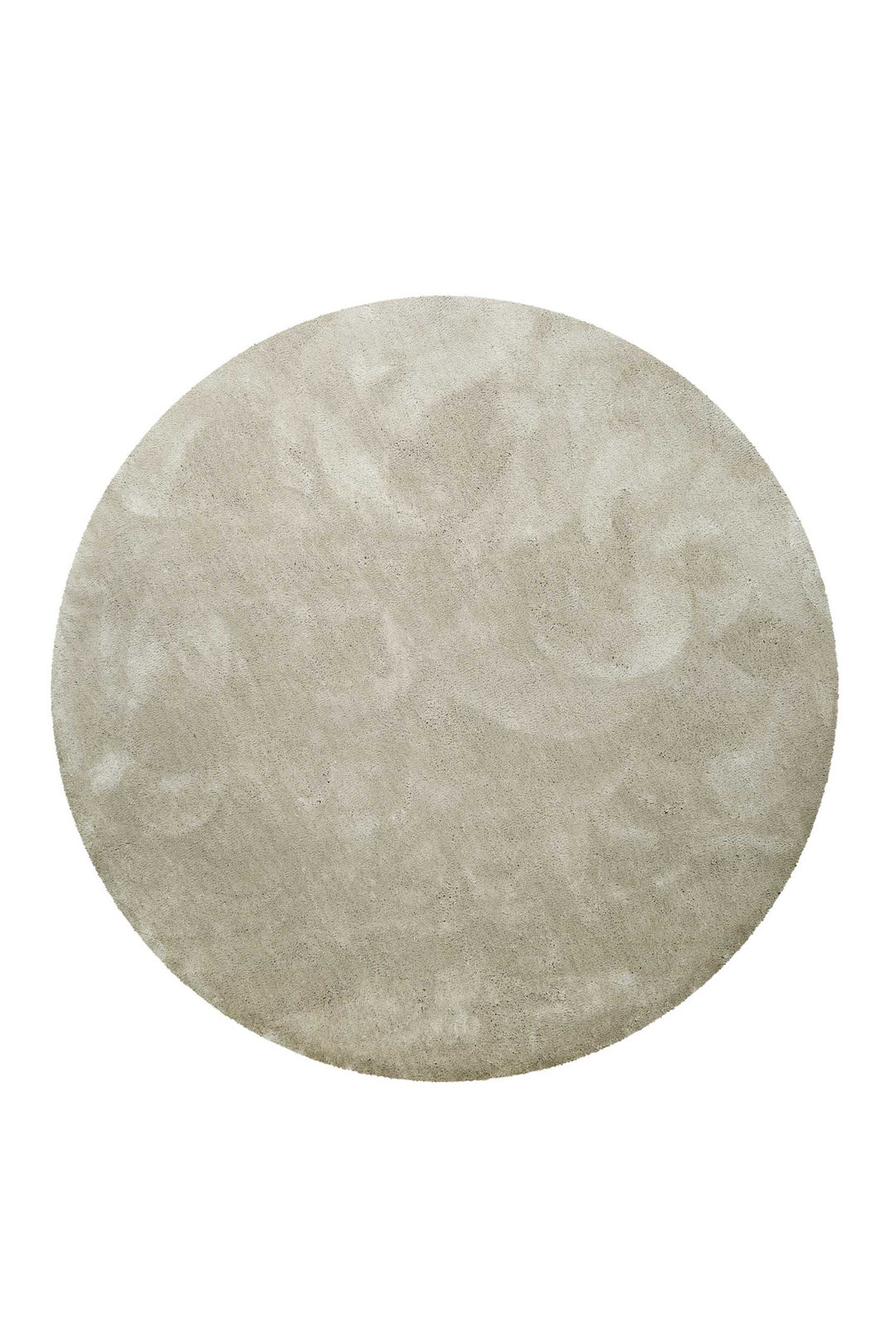 Pisa Teppich hellgrau creme Hochflor rund