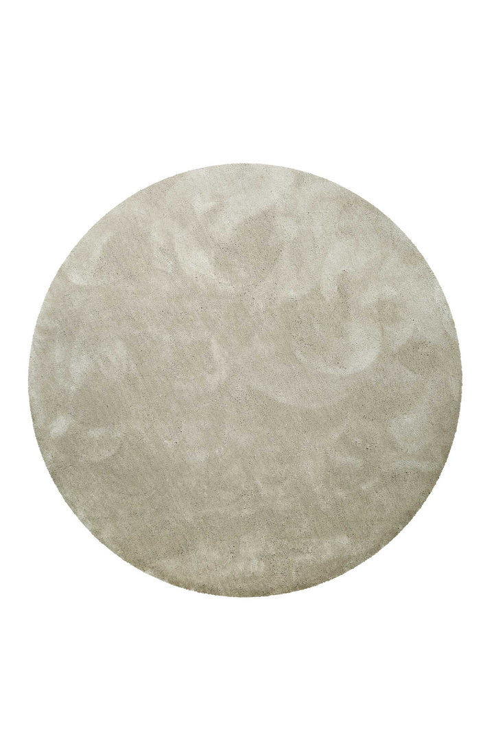 Pisa Teppich hellgrau creme Hochflor rund