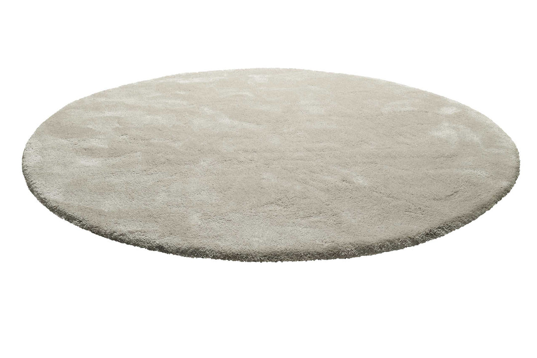 Pisa Teppich hellgrau creme Hochflor rund