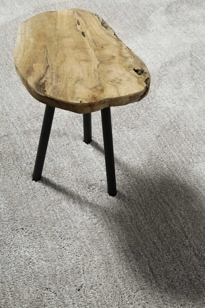 Pisa Teppich hellgrau creme meliert Hochflor rund