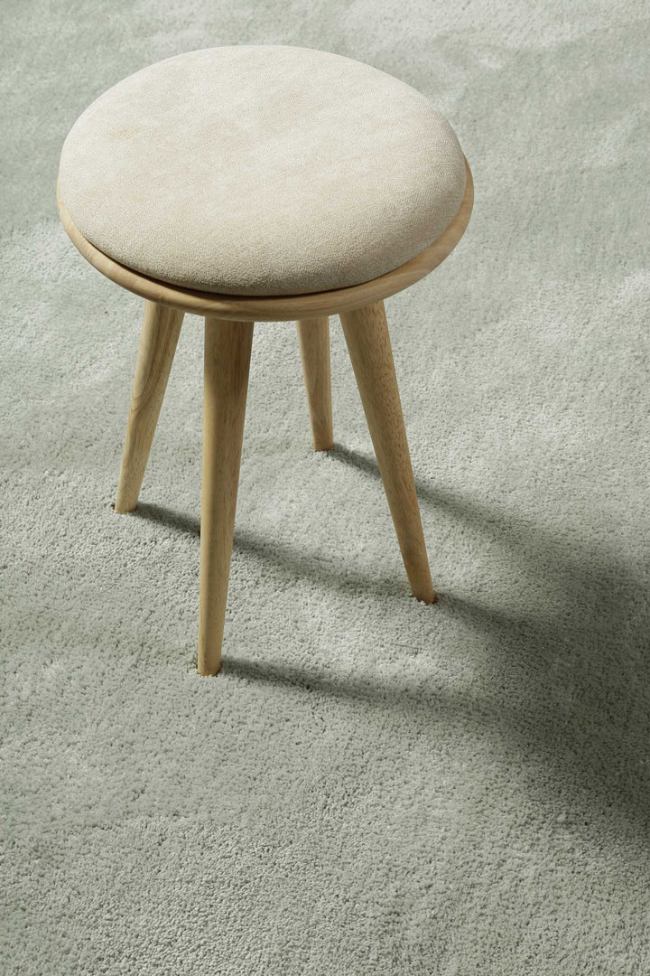 Pisa Teppich hellgrau grün Hochflor rund