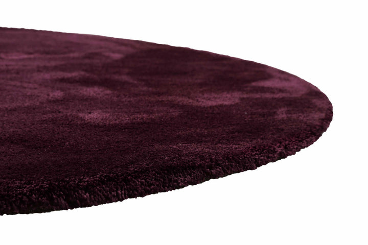 Pisa Teppich bordeaux rot Hochflor rund