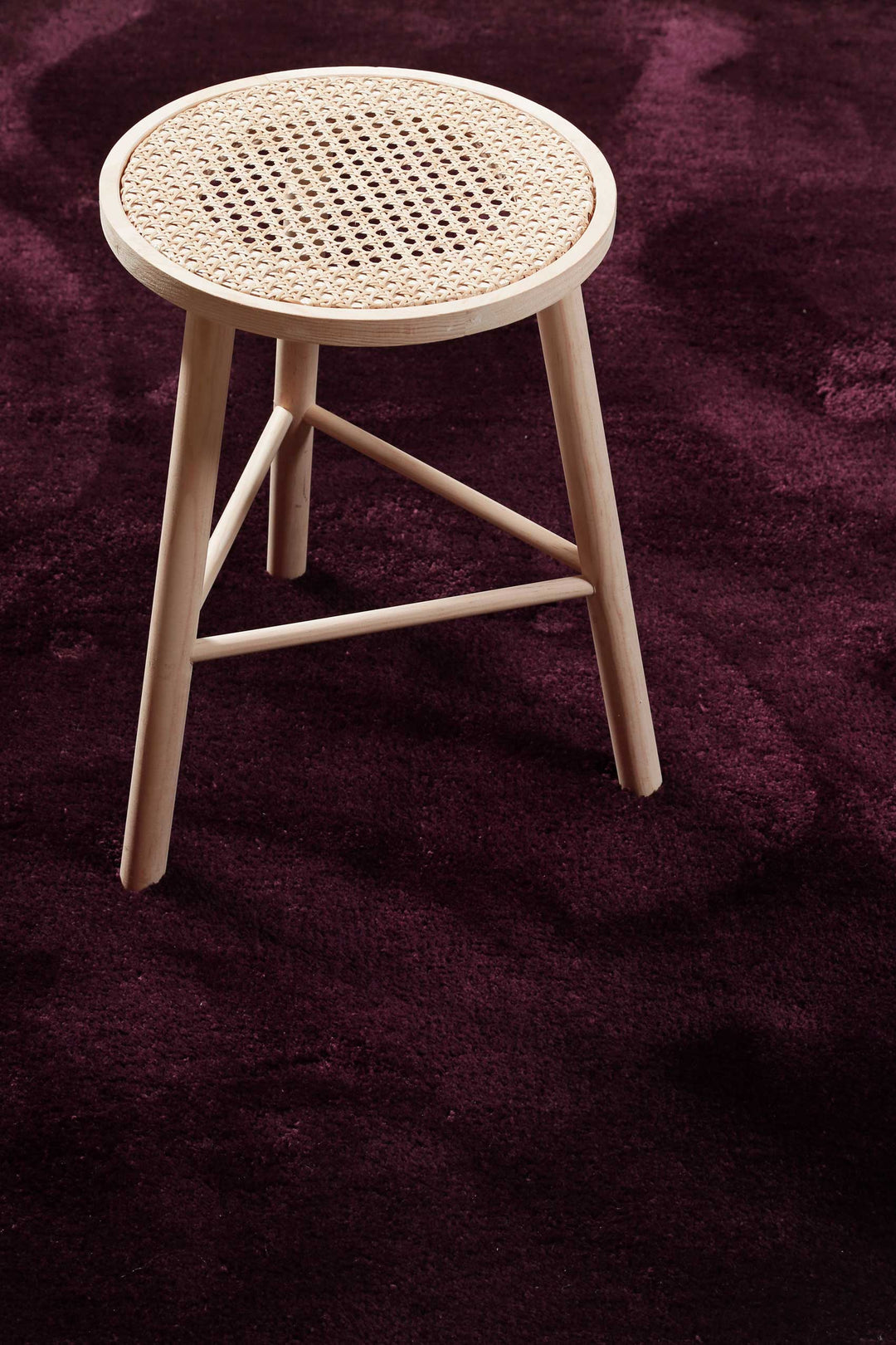 Pisa Teppich bordeaux rot Hochflor rund