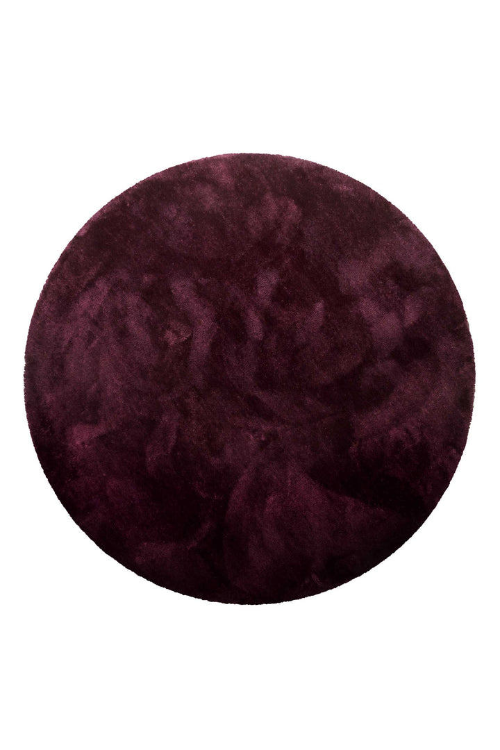 Pisa Teppich bordeaux rot Hochflor rund