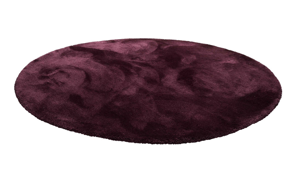 Pisa Teppich bordeaux rot Hochflor rund