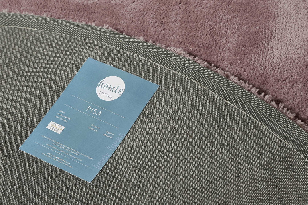 Pisa Teppich altrosa Hochflor rund