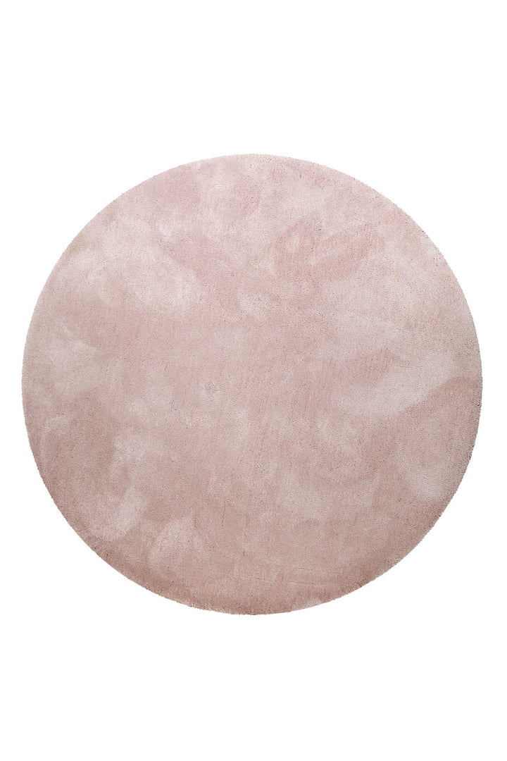 Pisa Teppich creme rosa Hochflor rund