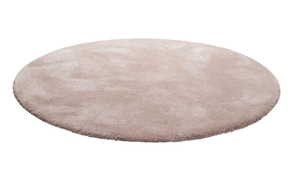 Pisa Teppich creme rosa Hochflor rund