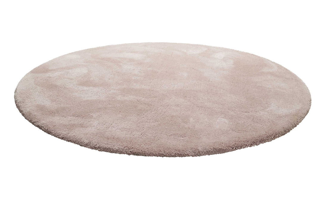 Pisa Teppich creme rosa Hochflor rund