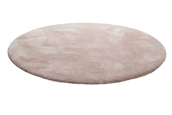 Pisa Teppich creme rosa Hochflor rund