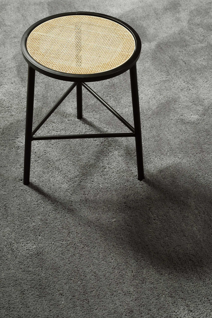 Pisa Teppich grau taupe Hochflor rund