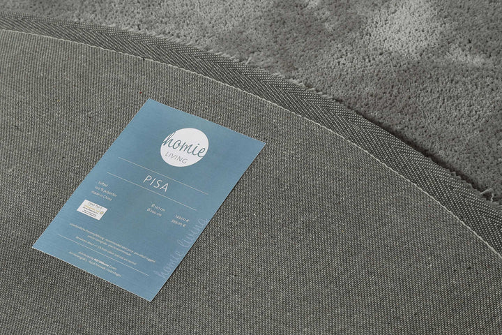 Pisa Teppich grau taupe Hochflor rund