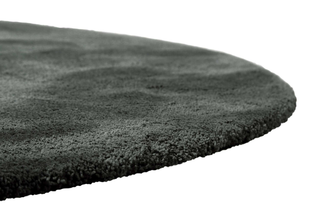 Pisa Teppich anthrazit grün Hochflor rund