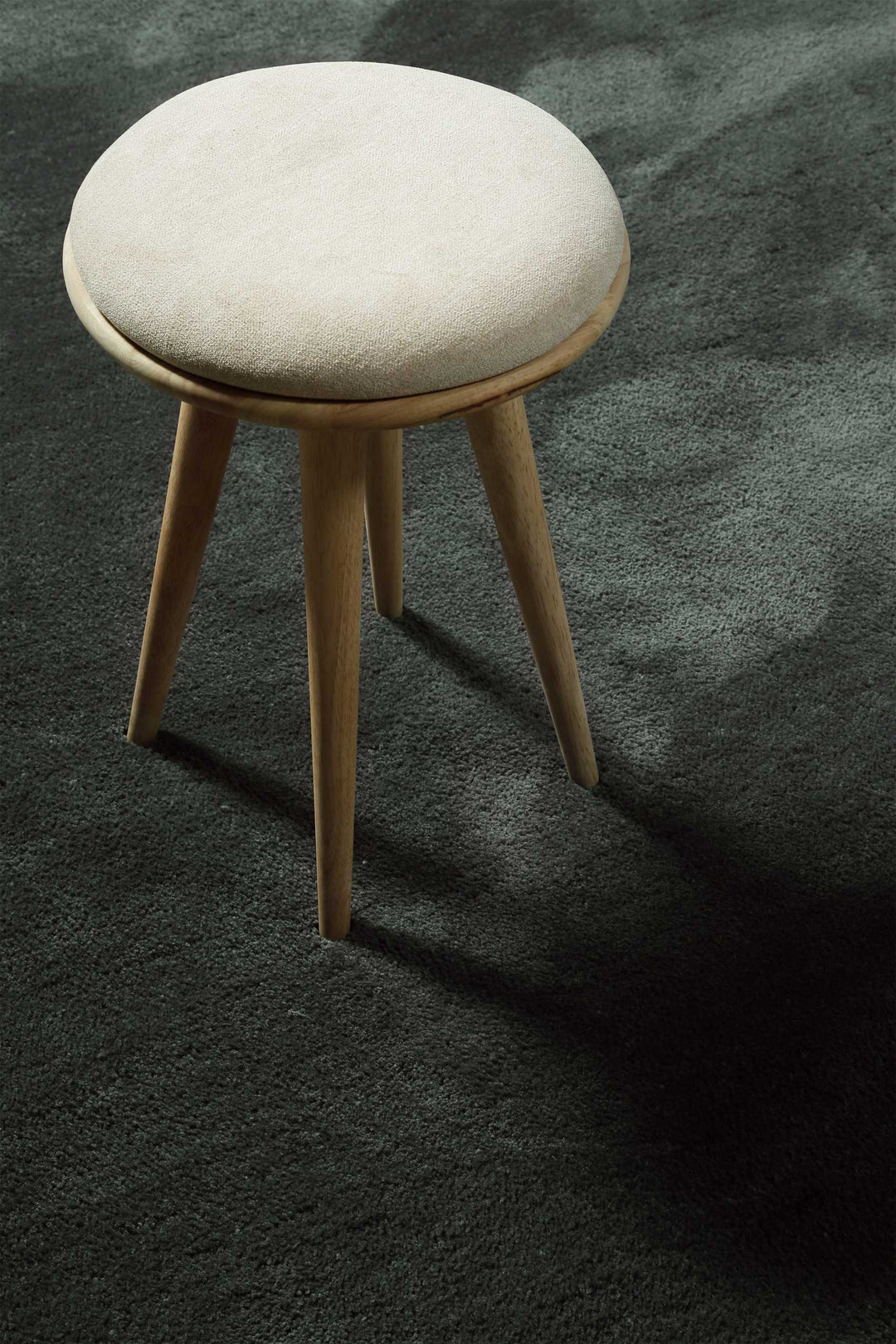 Pisa Teppich anthrazit grün Hochflor rund