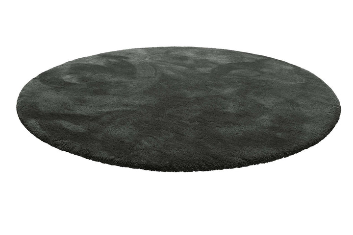 Pisa Teppich anthrazit grün Hochflor rund