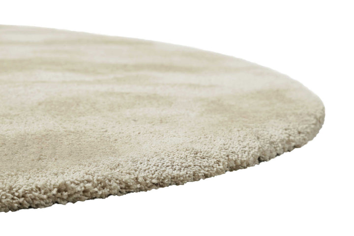 Pisa Teppich beige Hochflor rund