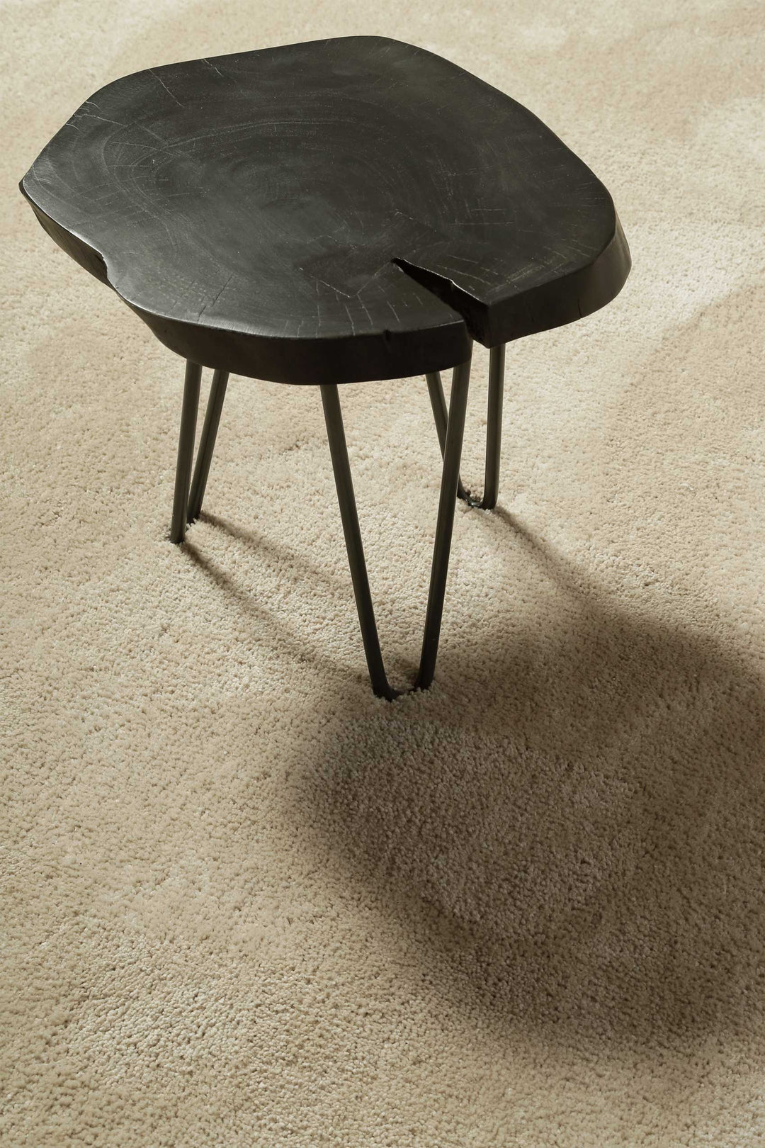 Pisa Teppich beige Hochflor rund