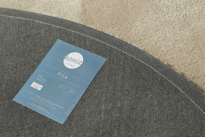 Pisa Teppich beige Hochflor rund