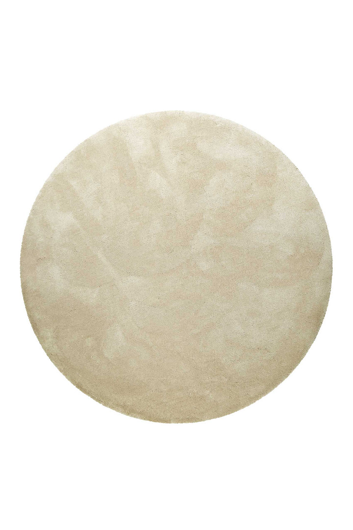 Pisa Teppich beige Hochflor rund