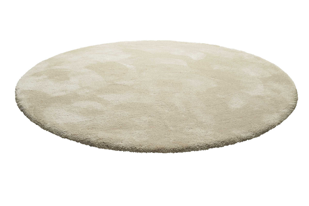 Pisa Teppich beige Hochflor rund