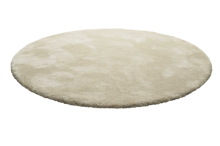 Pisa Teppich beige Hochflor rund