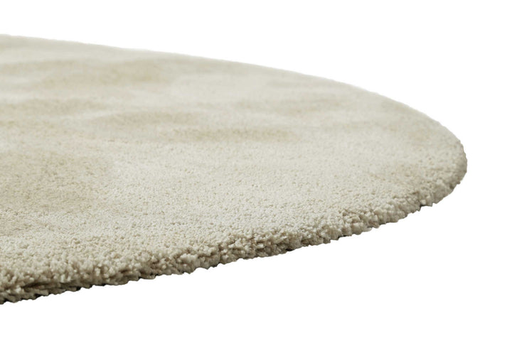 Pisa Teppich creme beige Hochflor rund