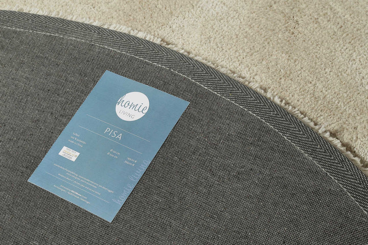 Pisa Teppich creme beige Hochflor rund
