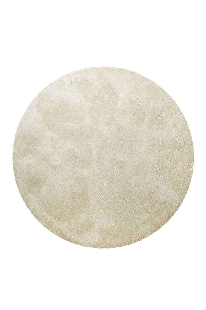 Pisa Teppich creme beige Hochflor rund