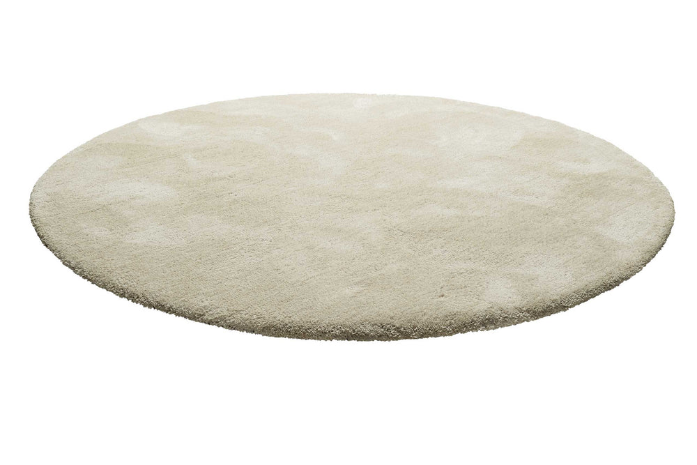 Pisa Teppich creme beige Hochflor rund