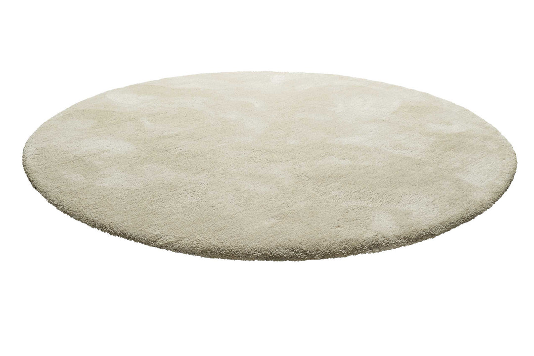 Pisa Teppich creme beige Hochflor rund