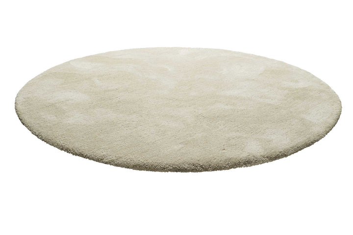 Pisa Teppich creme beige Hochflor rund