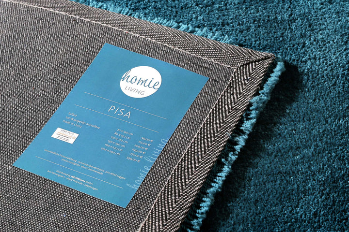 Pisa Teppich petrol türkis Hochflor rechteckig