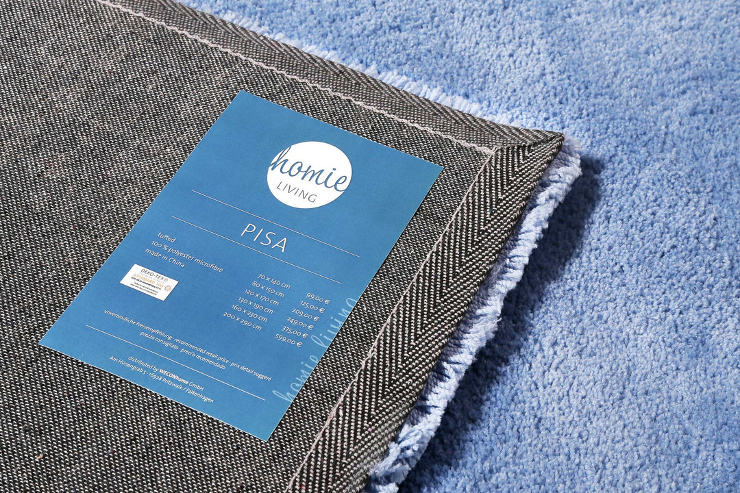 Pisa Teppich blau Hochflor rechteckig