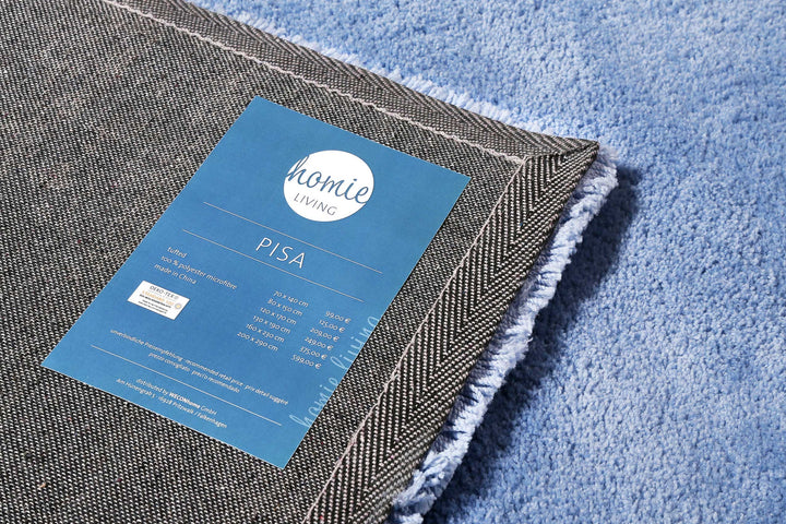 Pisa Teppich blau Hochflor rechteckig
