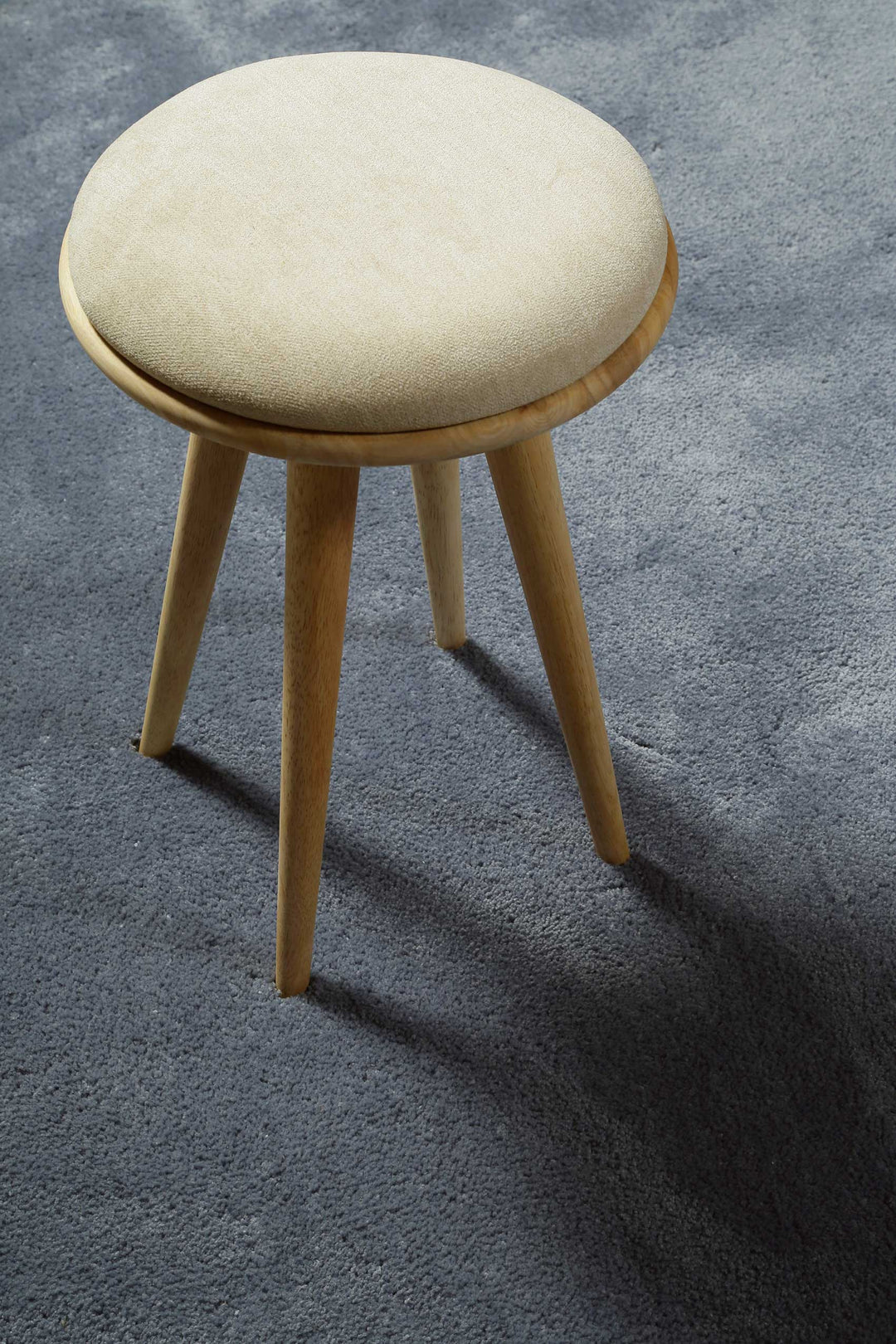 Pisa Teppich blau grau Hochflor rund