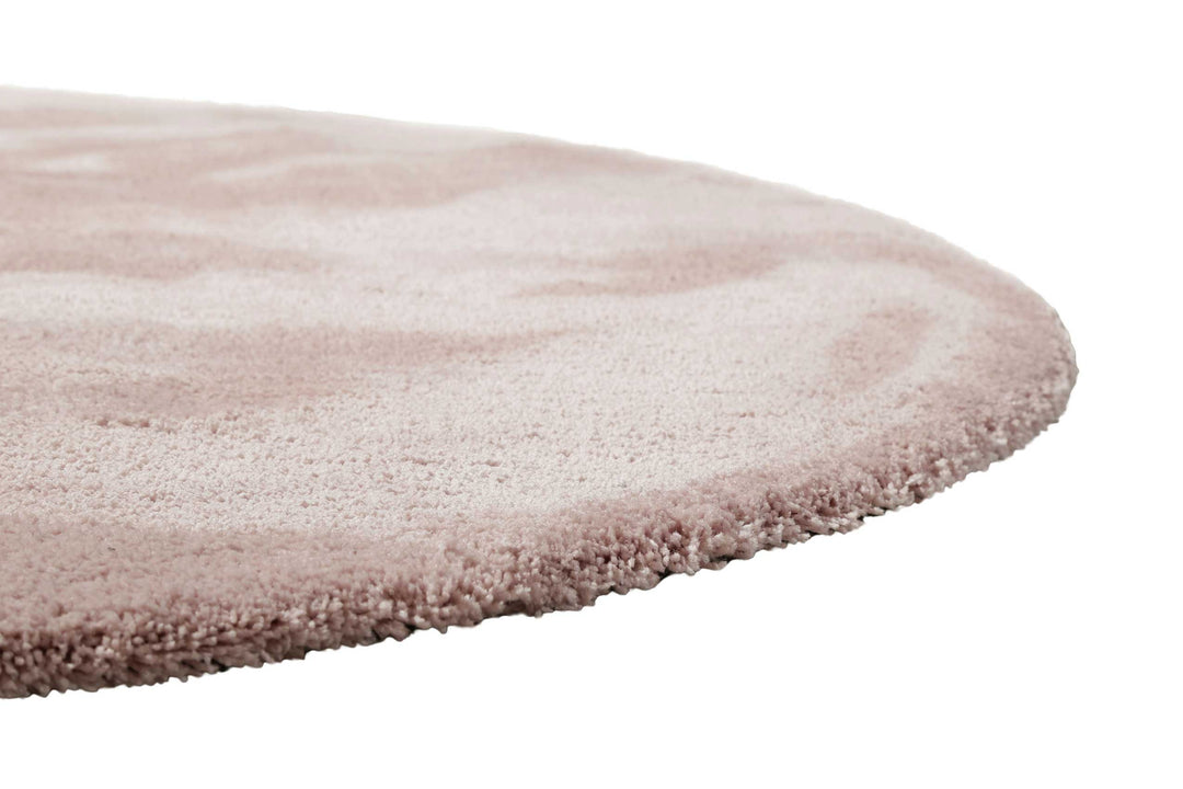 Pisa Teppich rosa Hochflor rund