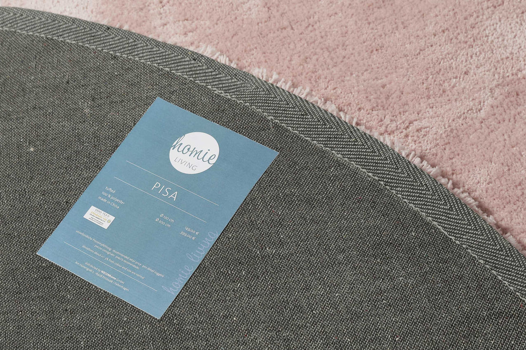 Pisa Teppich rosa Hochflor rund