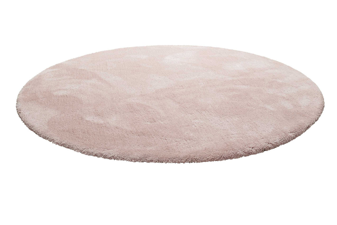 Pisa Teppich rosa Hochflor rund