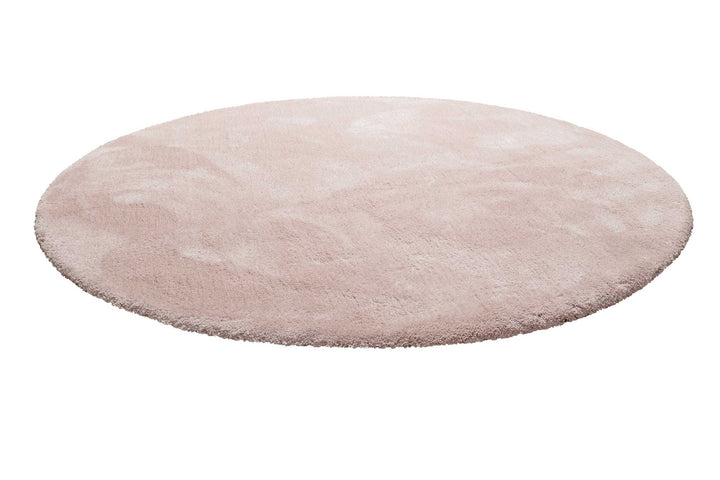 Pisa Teppich rosa Hochflor rund