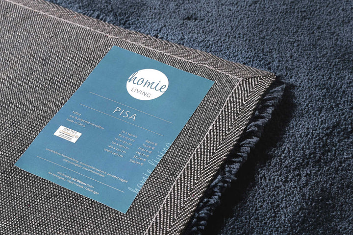 Pisa Teppich dunkel blau Hochflor rechteckig
