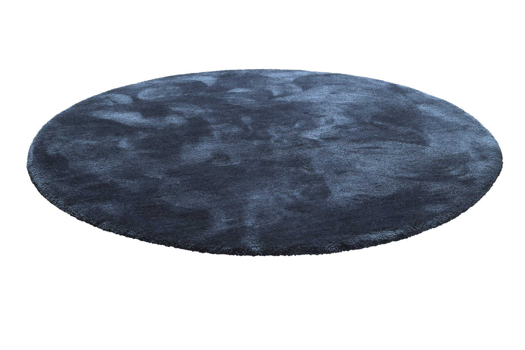Pisa Teppich dunkelblau Hochflor rund