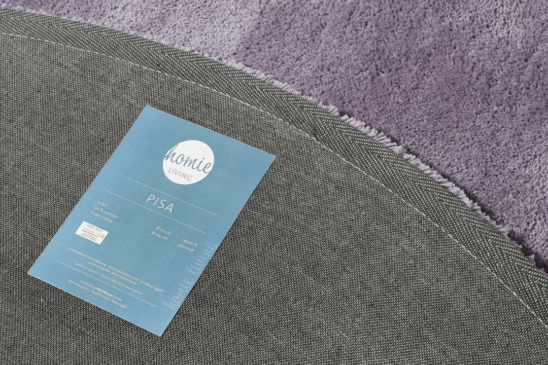 Pisa Teppich violett Hochflor rund