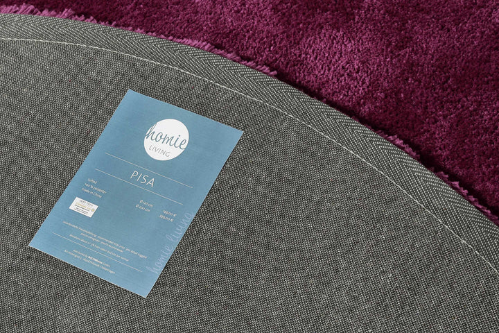 Pisa Teppich violett pink Hochflor rund