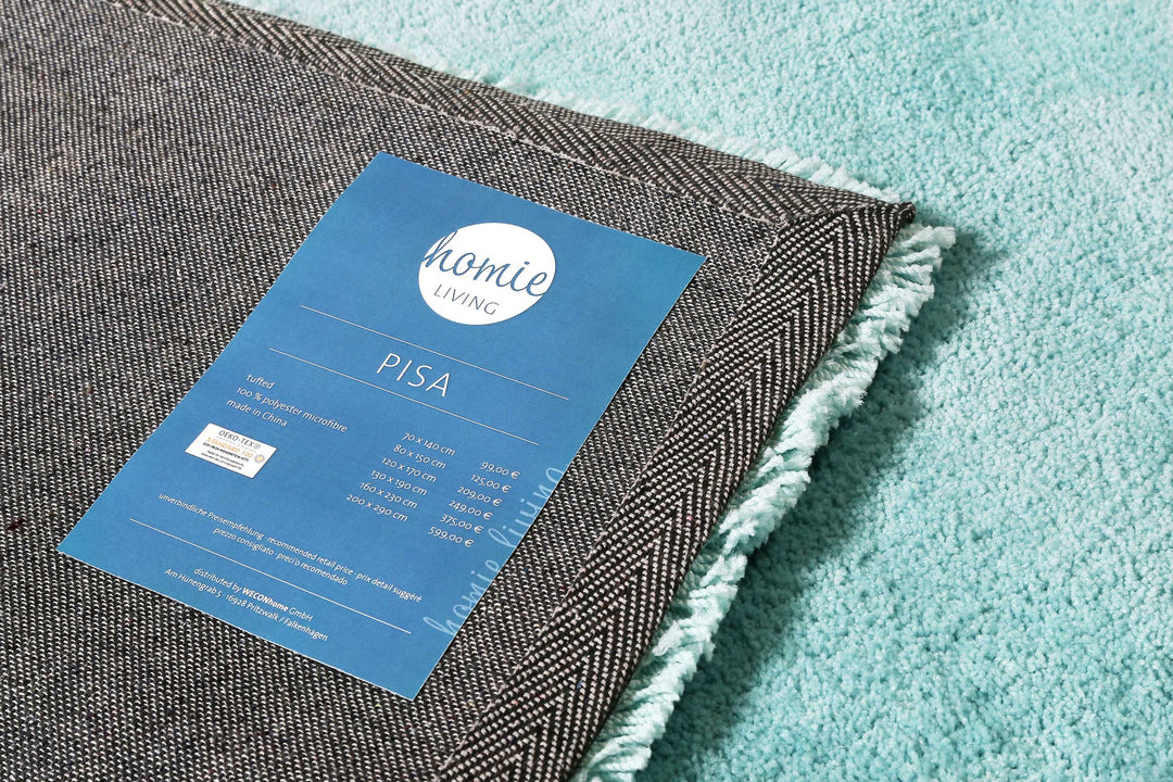 Pisa Teppich türkis Hochflor rechteckig