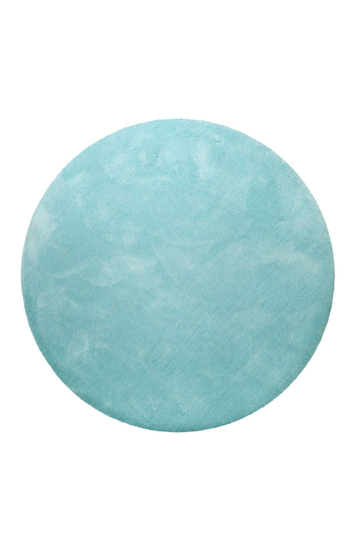Pisa Teppich türkis Hochflor rund