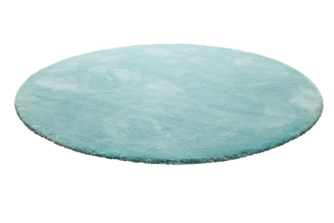Pisa Teppich türkis Hochflor rund
