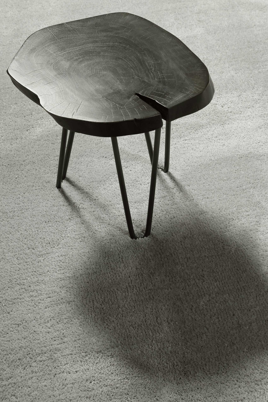 Pisa Teppich hellgrau Hochflor rund