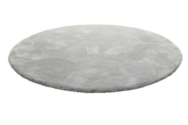 Pisa Teppich hellgrau Hochflor rund