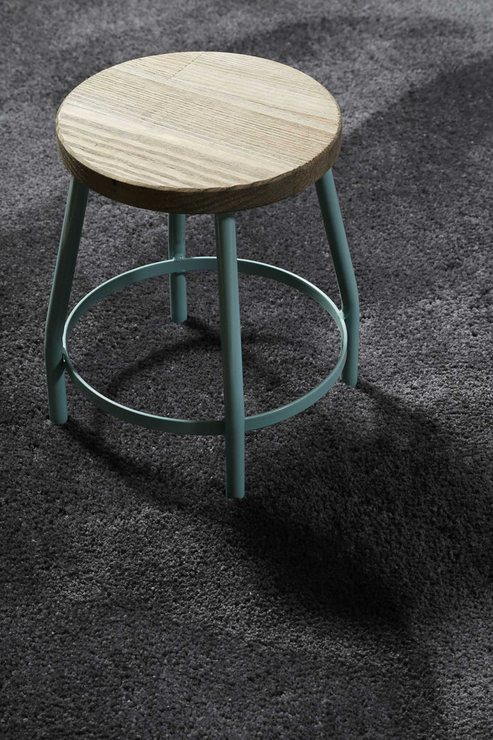 Pisa Teppich anthrazit Hochflor rund